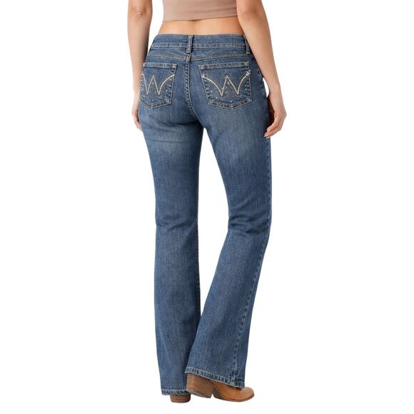 Wrangler Denim - Wrangler Y2K Low Rise Bootcut Jeans Rhinestone Cowgirl Western Rodeo Barbie Sm